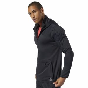 Bluza Z Kapturem Męskie Reebok Thermowarm Deltapeak Control Czarne PL 03NBHAE